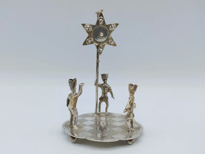 Zilveren miniatuur Driekoningenspel, J. S. Zwanenburg, Sneek, 20e eeuws