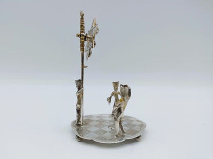 Zilveren miniatuur Driekoningenspel, J. S. Zwanenburg, Sneek, 20e eeuws