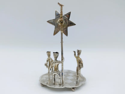 Zilveren miniatuur Driekoningenspel, J. S. Zwanenburg, Sneek, 20e eeuws