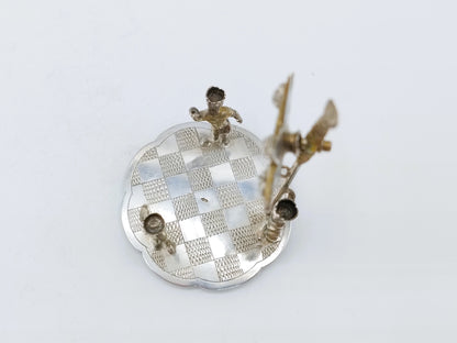 Zilveren miniatuur Driekoningenspel, J. S. Zwanenburg, Sneek, 20e eeuws