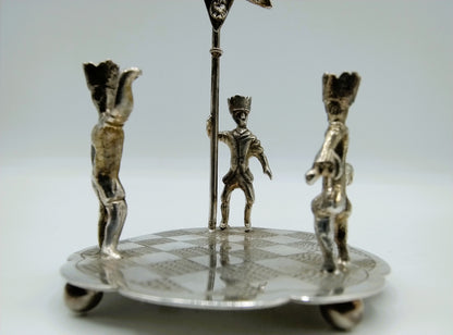 Zilveren miniatuur Driekoningenspel, J. S. Zwanenburg, Sneek, 20e eeuws
