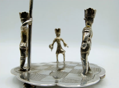 Zilveren miniatuur Driekoningenspel, J. S. Zwanenburg, Sneek, 20e eeuws