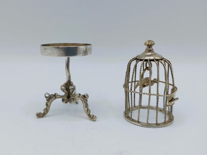 Zilveren miniatuur vogelkooi, R. Scheltens, Groningen, ca. 1860