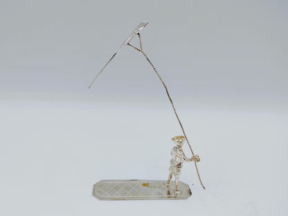 Zilveren miniatuur, man met vlieger, H. Buijs, Dordrecht, ca. 1865