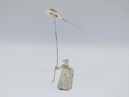 Zilveren miniatuur, man met vlieger, H. Buijs, Dordrecht, ca. 1865