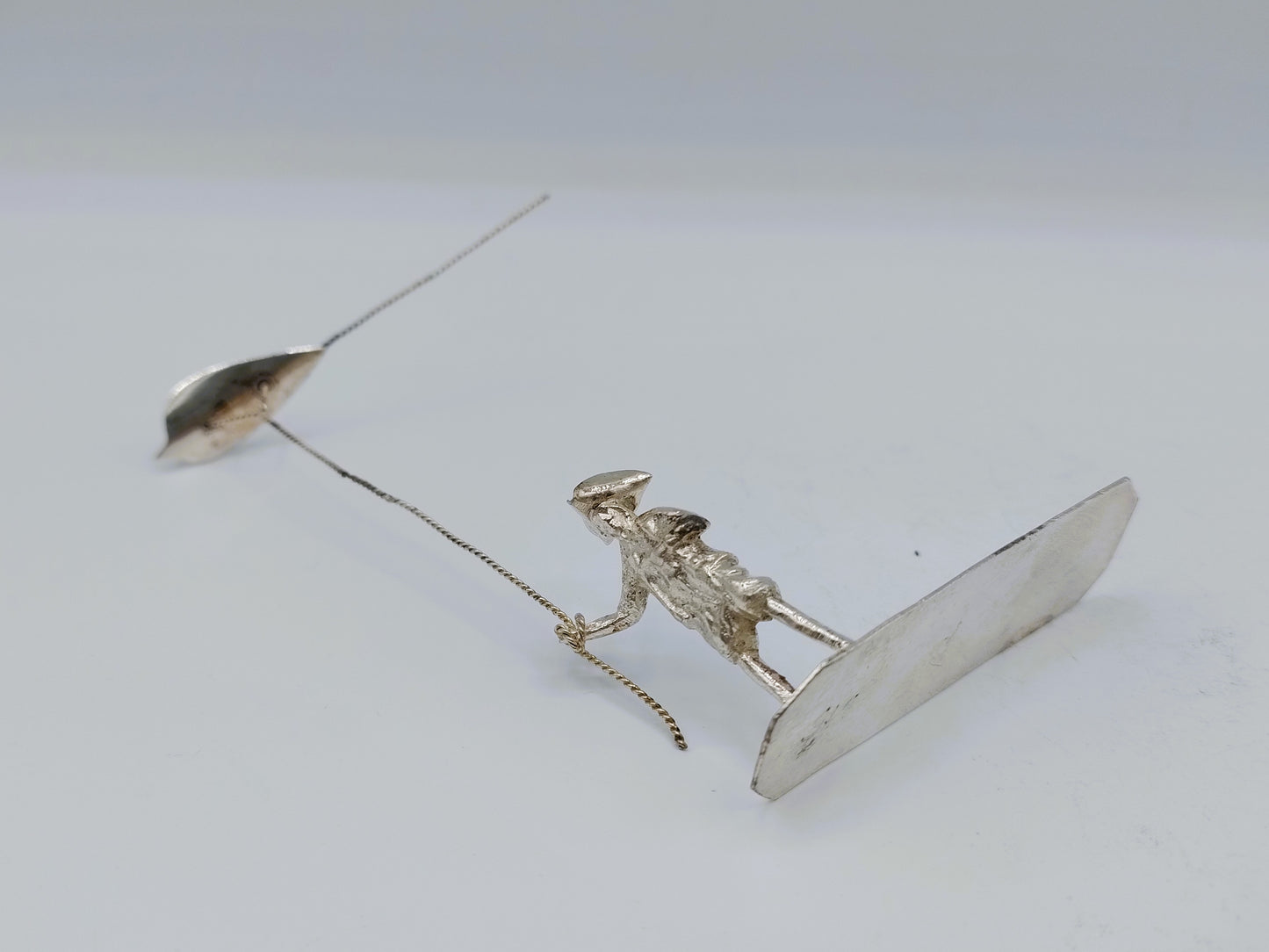 Zilveren miniatuur, man met vlieger, H. Buijs, Dordrecht, ca. 1865