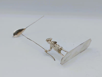 Zilveren miniatuur, man met vlieger, H. Buijs, Dordrecht, ca. 1865