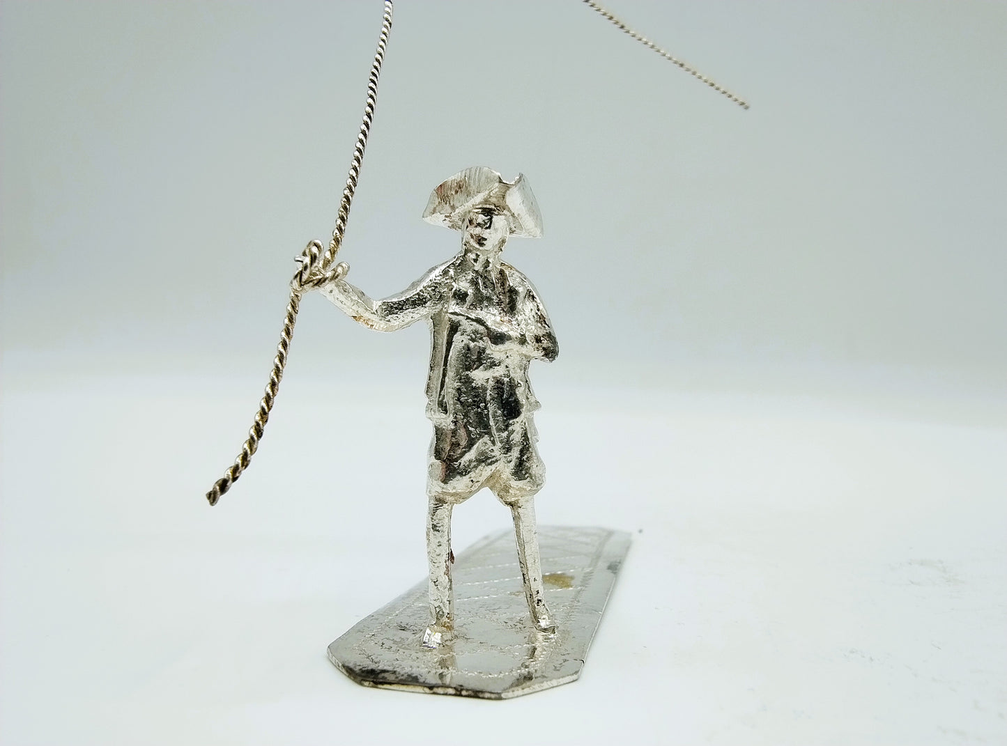 Zilveren miniatuur, man met vlieger, H. Buijs, Dordrecht, ca. 1865