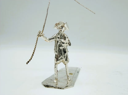 Zilveren miniatuur, man met vlieger, H. Buijs, Dordrecht, ca. 1865