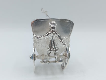 Zilveren miniatuur sjees met paard, A. van Geffen, Amsterdam, ca. 1730