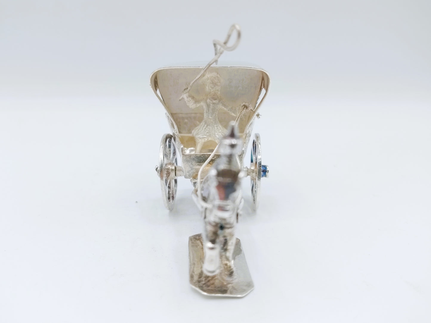 Zilveren miniatuur sjees met paard, A. van Geffen, Amsterdam, ca. 1730