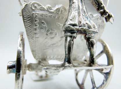 Zilveren miniatuur sjees met paard, A. van Geffen, Amsterdam, ca. 1730