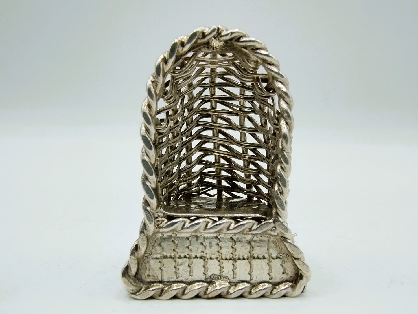 Zilveren miniatuur strandstoel, A.F. Westerwaal, Amsterdam, ca. 1910