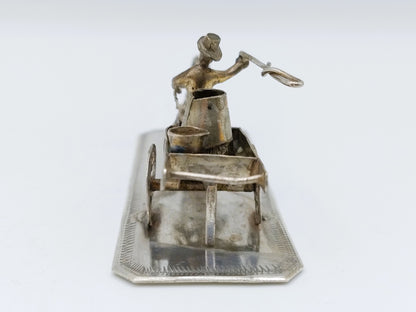 Zilveren miniatuur, melkwagen, J. Postmus, Hoorn, ca. 1920