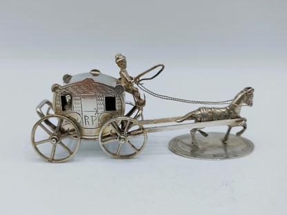 Zilveren miniatuur postkoets J.S. Zwanenburg & Zn, Sneek, 19e eeuws