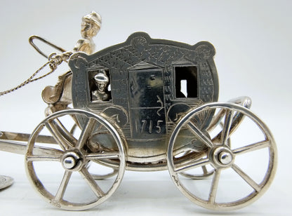 Zilveren miniatuur postkoets J.S. Zwanenburg & Zn, Sneek, 19e eeuws