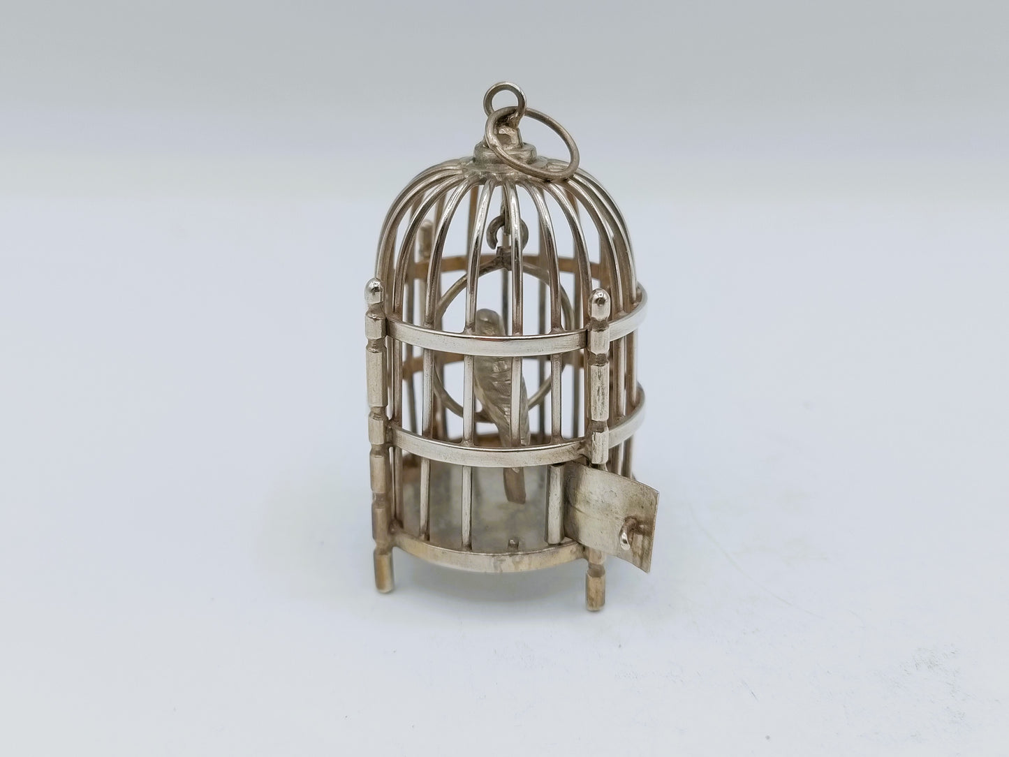 Zilveren miniatuur vogelkooi, A.F. Westerwaal, Amsterdam, ca. 1910