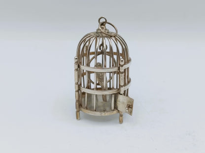 Zilveren miniatuur vogelkooi, A.F. Westerwaal, Amsterdam, ca. 1910