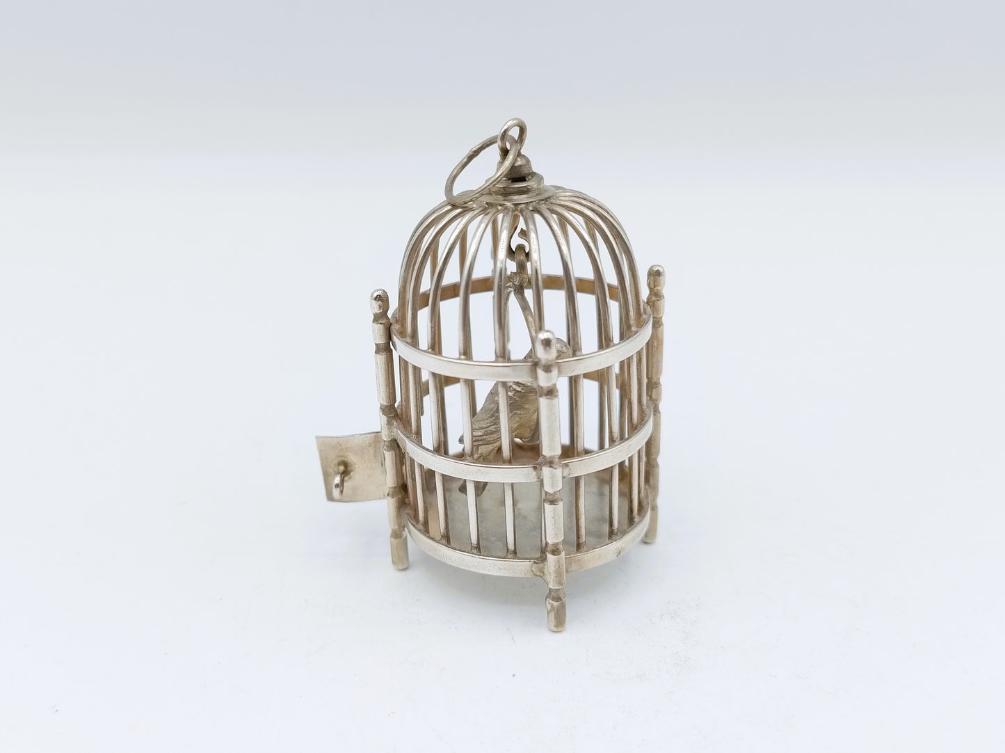 Zilveren miniatuur vogelkooi, A.F. Westerwaal, Amsterdam, ca. 1910