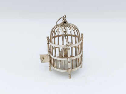 Zilveren miniatuur vogelkooi, A.F. Westerwaal, Amsterdam, ca. 1910