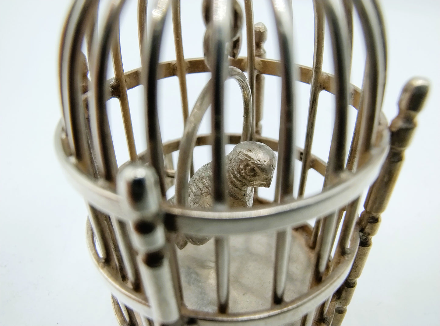 Zilveren miniatuur vogelkooi, A.F. Westerwaal, Amsterdam, ca. 1910