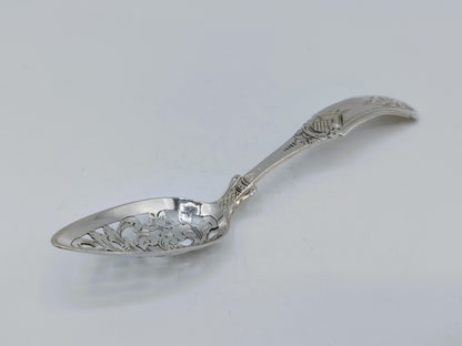 Zilveren olijflepel, Pieter Lodewijk Uriot, Amsterdam, 1858