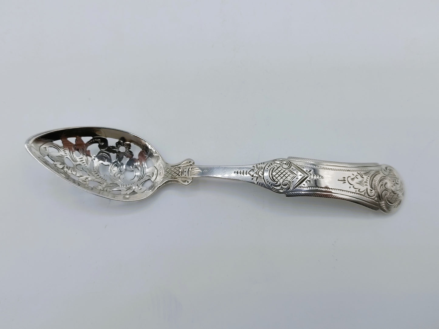 Zilveren olijflepel, Pieter Lodewijk Uriot, Amsterdam, 1858