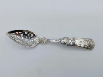 Zilveren olijflepel, Pieter Lodewijk Uriot, Amsterdam, 1858