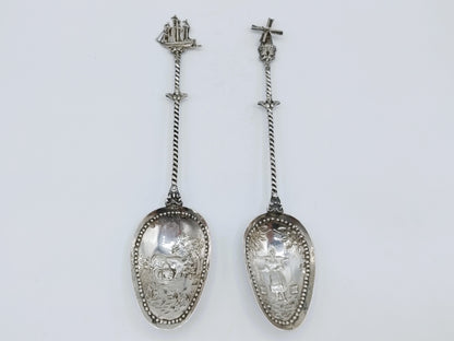 Silver ornamental spoons, Gebr. Niekerk, Groningen, 1904