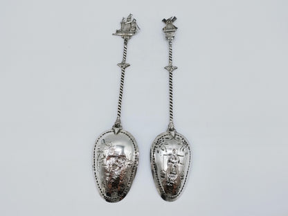 Silver ornamental spoons, Gebr. Niekerk, Groningen, 1904