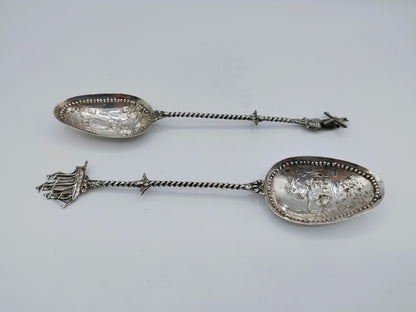 Silver ornamental spoons, Gebr. Niekerk, Groningen, 1904
