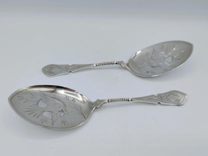 Set of silver fruit spoons / serving spoons, J.M. van Kempen en Zonen, Voorschoten, 1889