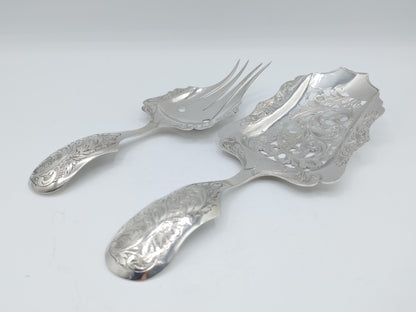 Silver Fruit Serving Cutlery, Johannes Mulder, Amsterdam, 1848/1849