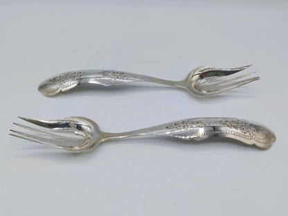 2 Zilveren Zuurvorken, Pieter van Geelen, Schoonhoven, 1873