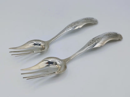 2 Zilveren Zuurvorken, Pieter van Geelen, Schoonhoven, 1873