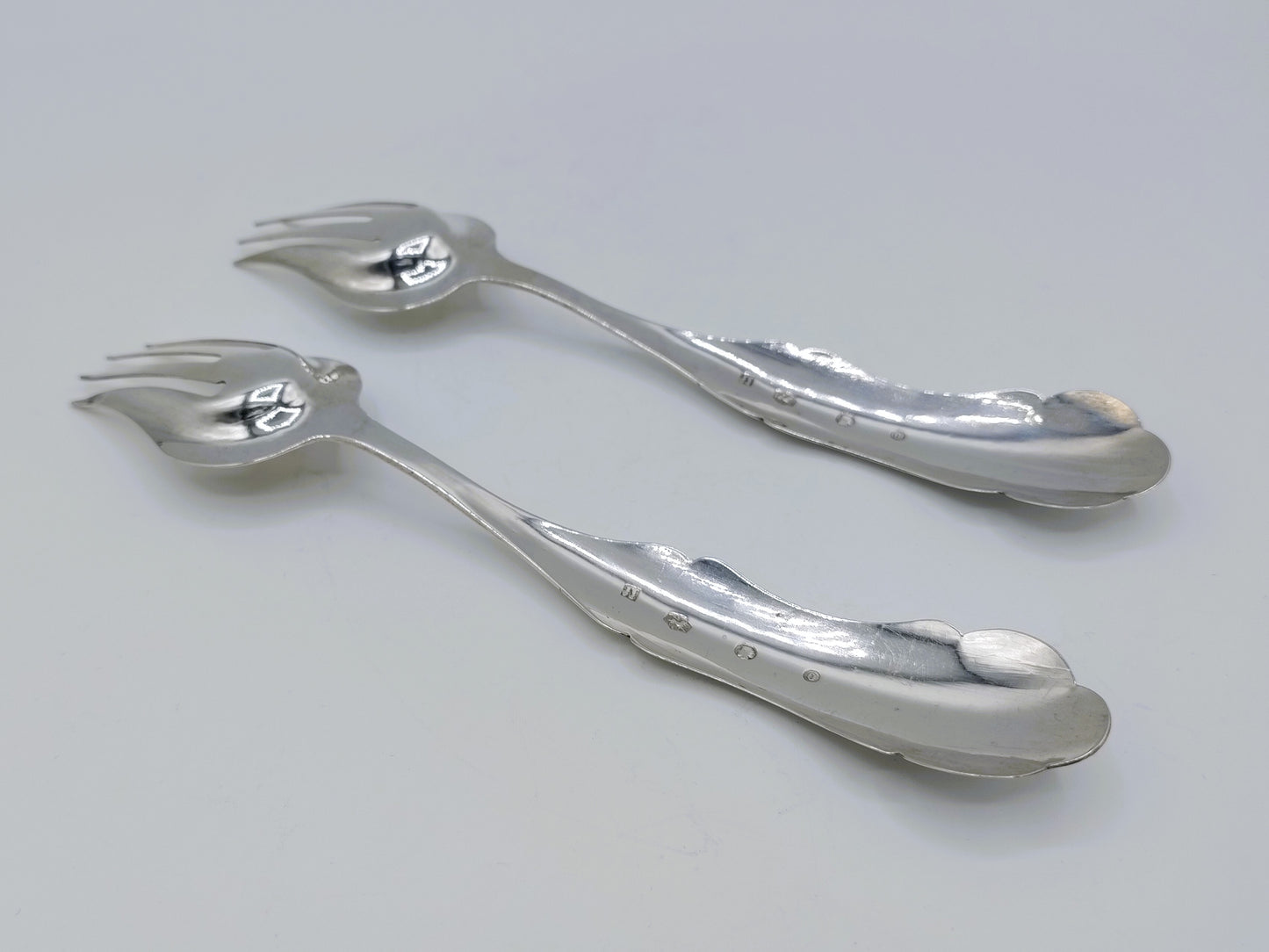 2 Zilveren Zuurvorken, Pieter van Geelen, Schoonhoven, 1873