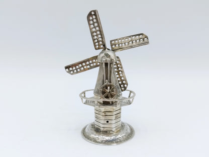 Zilveren miniatuur stellingmolen, H. Hooijkaas,  Schoonhoven, ca. 1900