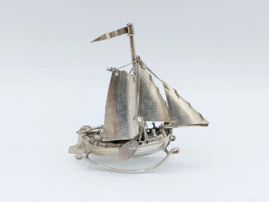 Zilveren miniatuur Tjalk, Nederland, ca. 1920
