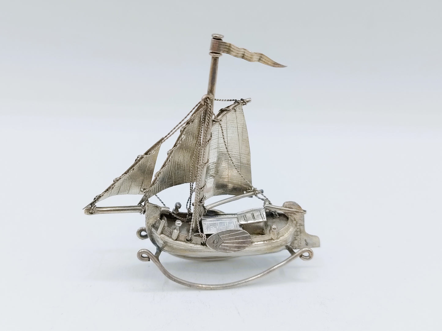 Zilveren miniatuur Tjalk, Nederland, ca. 1920