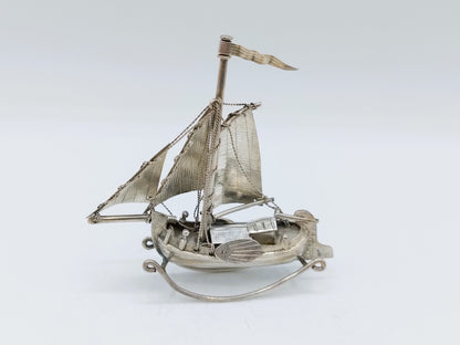 Zilveren miniatuur Tjalk, Nederland, ca. 1920