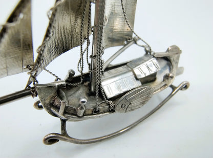 Zilveren miniatuur Tjalk, Nederland, ca. 1920