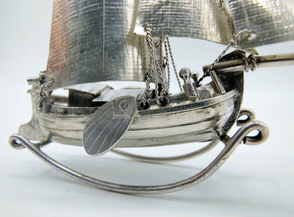 Zilveren miniatuur Tjalk, Nederland, ca. 1920