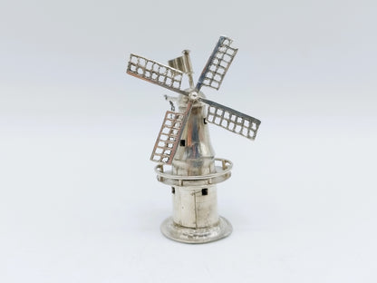 Zilveren miniatuur stellingmolen, J. van Dijk, Hoorn, ca. 1910