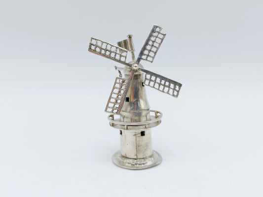 Zilveren miniatuur stellingmolen, J. van Dijk, Hoorn, ca. 1910