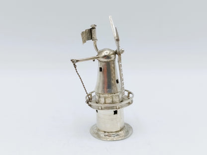 Zilveren miniatuur stellingmolen, J. van Dijk, Hoorn, ca. 1910