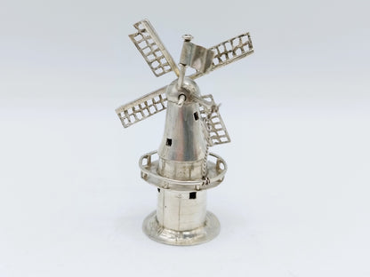 Zilveren miniatuur stellingmolen, J. van Dijk, Hoorn, ca. 1910