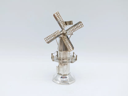 Zilveren miniatuur stellingmolen, B. Verhoogt, Hoorn, ca. 1930