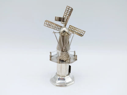 Zilveren miniatuur stellingmolen, B. Verhoogt, Hoorn, ca. 1930