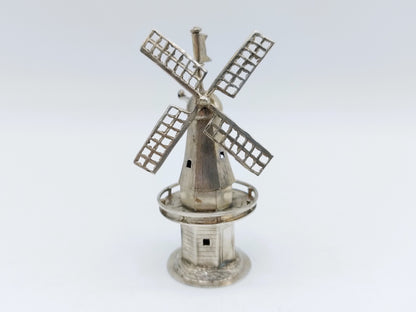 Zilveren miniatuur stellingmolen, J. van Dijk, Hoorn, ca. 1910