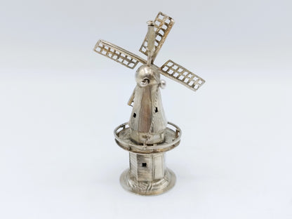 Zilveren miniatuur stellingmolen, J. van Dijk, Hoorn, ca. 1910